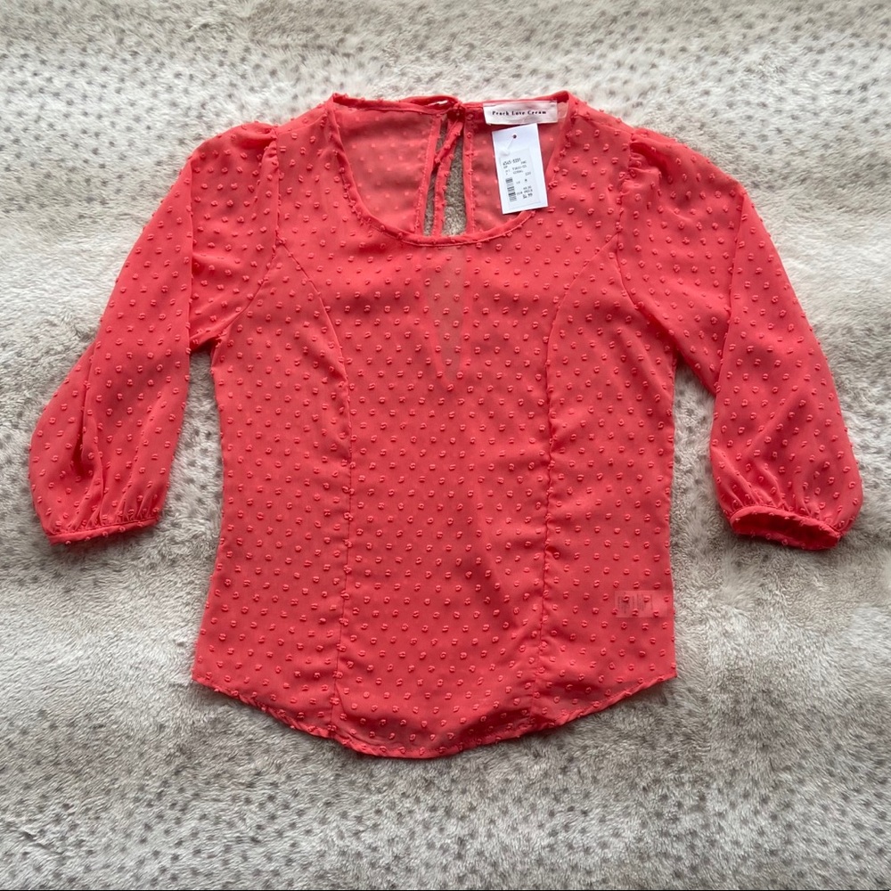 Peaches Love Cream Coral Top